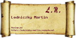 Ledniczky Martin névjegykártya