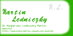 martin ledniczky business card